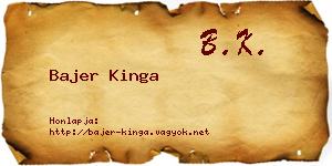 Bajer Kinga névjegykártya